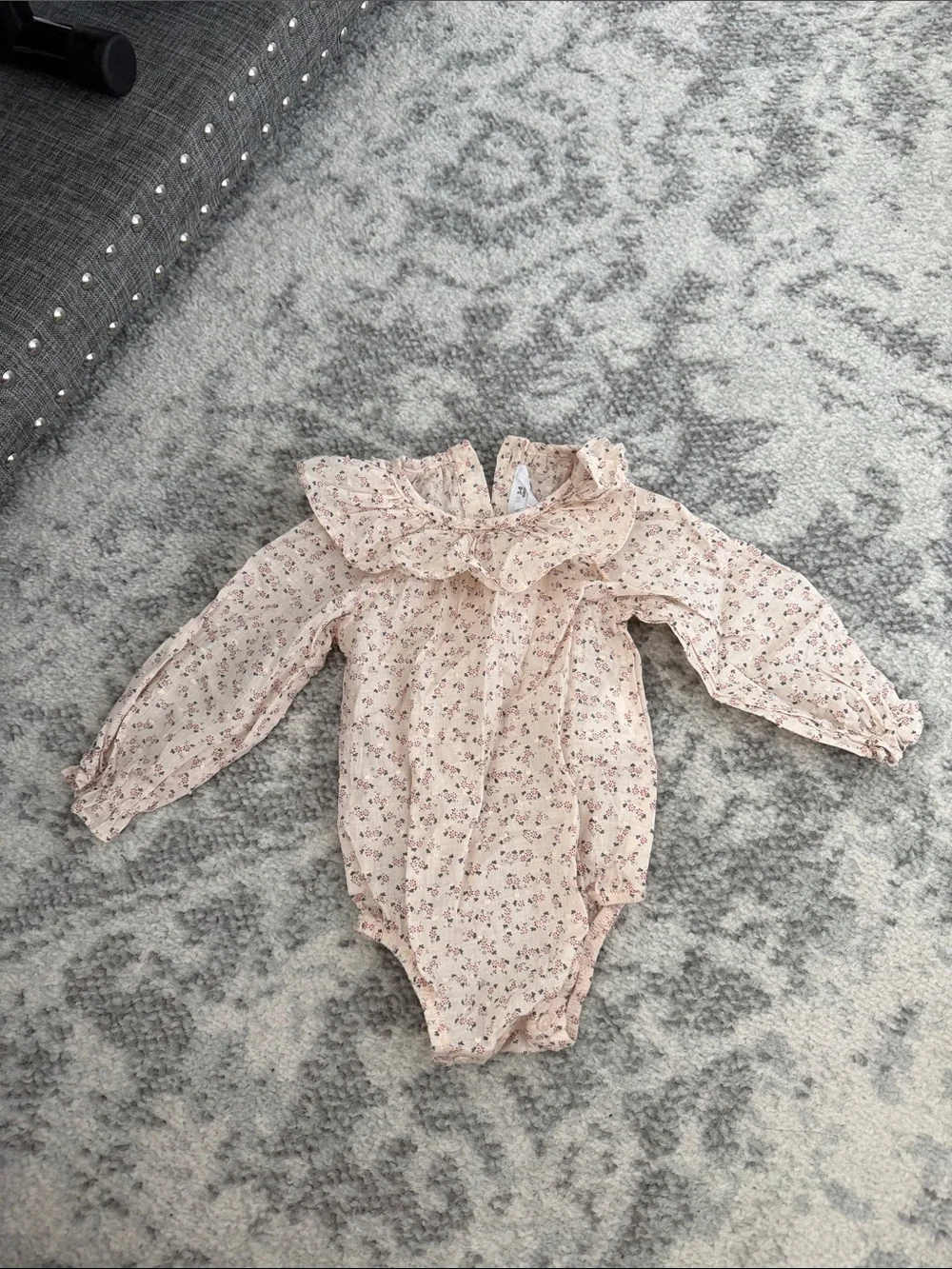 Zara Pink Floral Ruffle Baby Romper